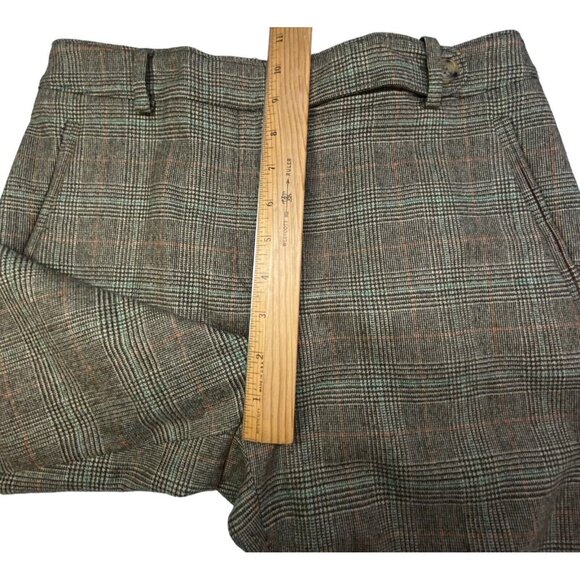 PIAZZA SEMPIONE Plaid New Wool Spandex Capri Cuffed Pants Italy Brown Sz S 78-3 - Picture 6 of 12